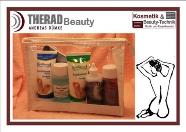 Kosmetik & Beauty Tasche 14 x 24 cm weiß/klar