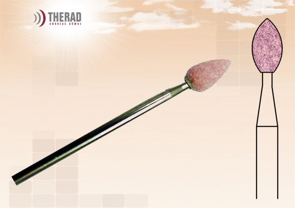 Edelkorunt Rosa Schleifkörper Tropfenform 033 D-3,3mm